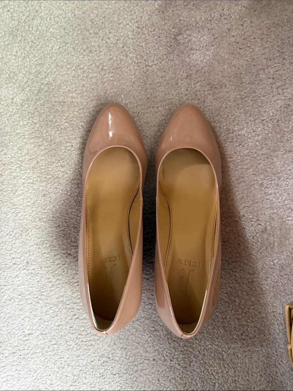 J. Crew Patent Leather Blush Nude Pumps
